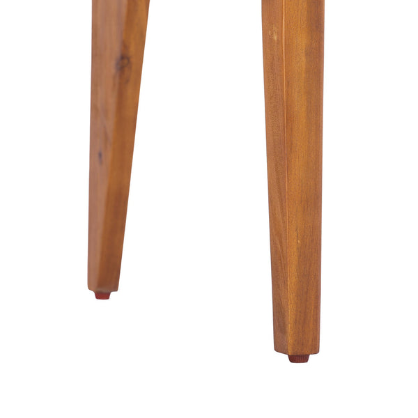 English Elm Acacia Hardwood Outdoor Dining Chairs with Wicker Detail and Cushions Set of 2 N772P384695T