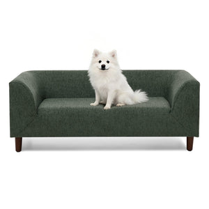English Elm Pet Sofa with Linen Upholstery Rubberwood Frame Modern Dog Couch for Living Room W487P416732