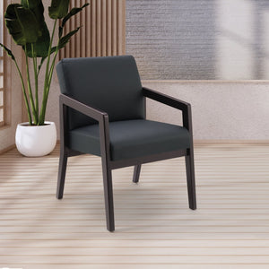 OSP Home Furnishings Wood Guest Chair with Cherry Finish Frame and Memory Foam Seat for Executive Offices Espresso WD588-U6