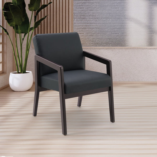 OSP Home Furnishings Wood Guest Chair with Cherry Finish Frame and Memory Foam Seat for Executive Offices Espresso WD588-U6