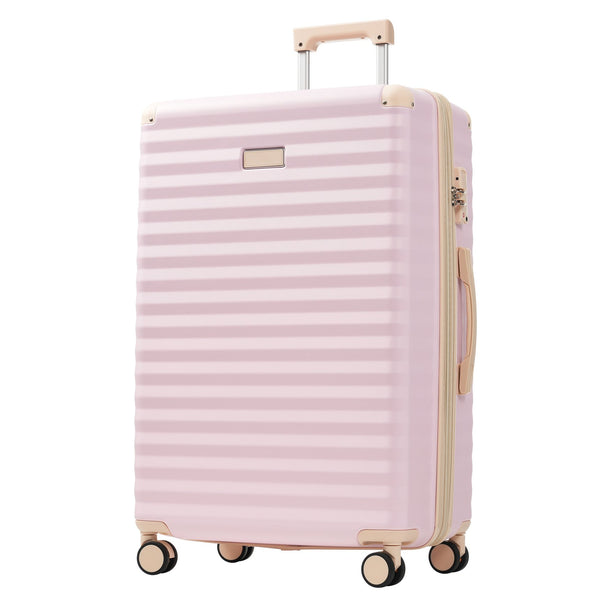 English Elm Luggage 5 Piece Abs Hardshell Travel Set with Usb Port Spinner Wheels and Tsa Lock Pink N732P265290U