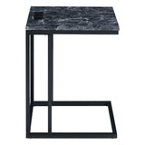 OSP Home Furnishings Norwich C-Table  Black / Black Marble