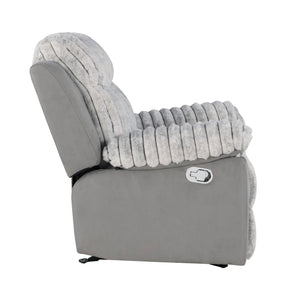 English Elm Bruni Plush Grey Glider Recliner Chair with Manual Recline, Soft Polyester Upholstery, Cozy Fill B201P299732