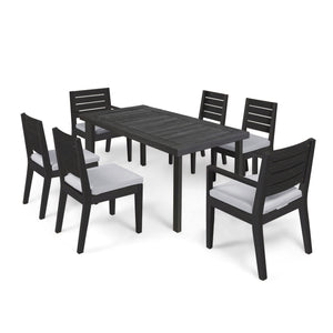 English Elm Christopher Knight Home® - Outdoor Acacia Wood 7-Piece Expandable Dining Set With Cushions - Stylish, Weather-Resistant Comfort N773OD00008G