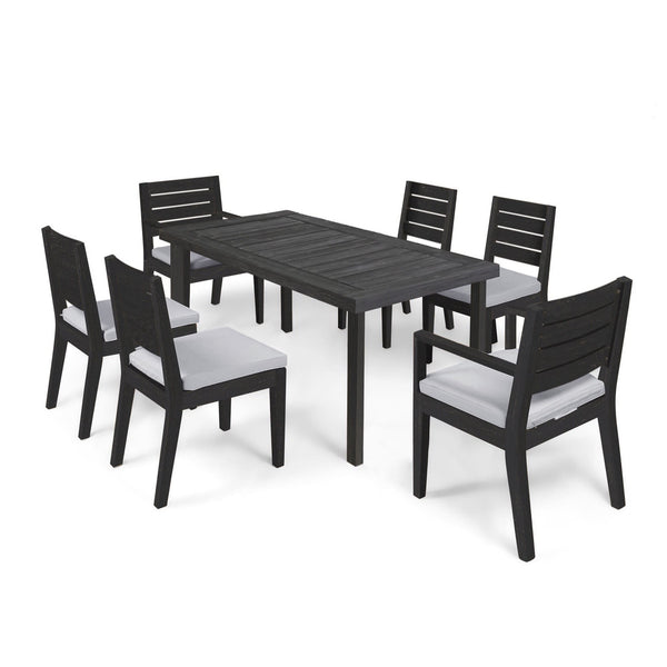 English Elm Christopher Knight Home® - Outdoor Acacia Wood 7-Piece Expandable Dining Set With Cushions - Stylish, Weather-Resistant Comfort N773OD00008G