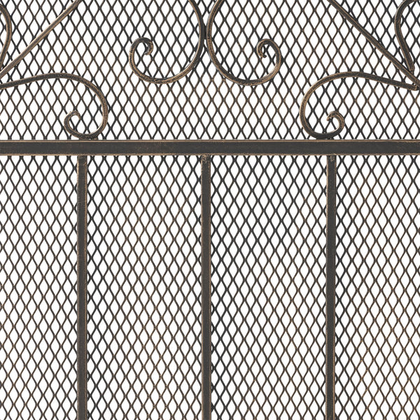 English Elm Christopher Knight Home® - FIRE Decorative Iron Fireplace Screen with Durable Mesh Shield and Classic Curved Frame for Safety and Style Black+Gold 65184.00