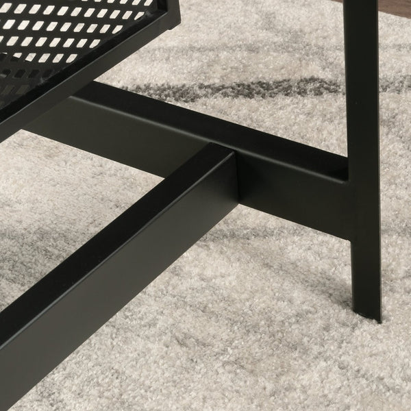 English Elm Table Desk - Contemporary Brown Finish With Wireless Charging For Home Office & Study Spaces B356P402645-GIGA