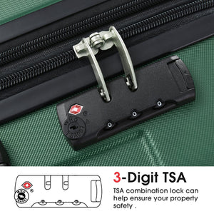 English Elm Hardshell Abs Checked Suitcase with 360 Spinner Wheels Expandable Tsa Lock 28 Inch Green N730P296747F