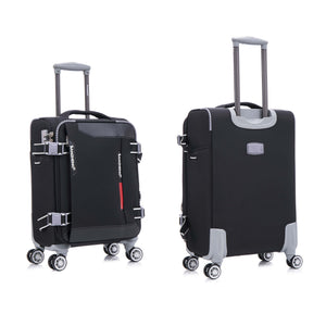 English Elm Softside Expandable Spinner Luggage Set Four Piece Lightweight Travel Collection Black T3292P343396