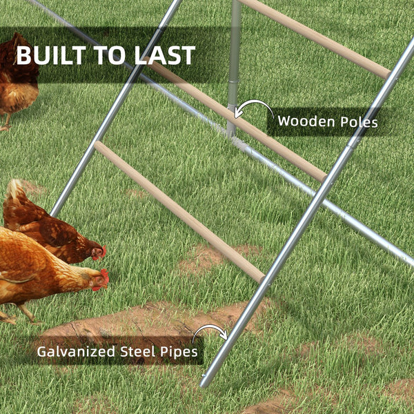 English Elm Chicken Roost with Four Tiered Fir Wood Perches and Galvanized Steel Frame for Coops T3971P407805
