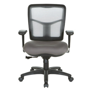 OSP Home Furnishings Grey Air Mist Mesh Back Ergonomic Office Chair with Synchro Tilt and Adjustable Arms 92555-9201