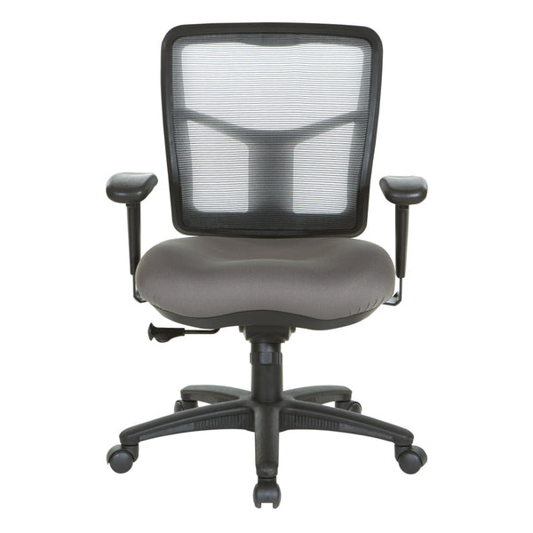 OSP Home Furnishings Grey Air Mist Mesh Back Ergonomic Office Chair with Synchro Tilt and Adjustable Arms 92555-9201