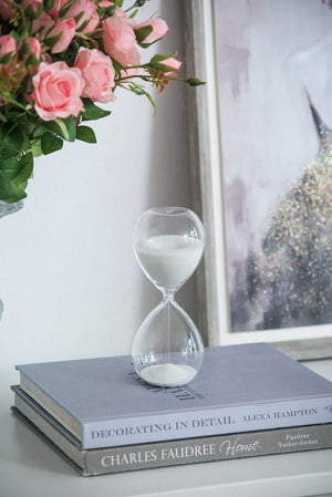 English Elm Set Of 2 Ferdinand 30-Minute Hourglasses - Elegant White Sand Timers For Modern Home Décor W2078P278063-GIGA
