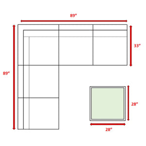 English Elm 4-Person Outdoor Wicker Sectional Sofa Set With 11 Cushions & Glass Table - Durable & Comfortable B120S00166