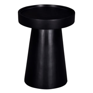English Elm Glam FSC-Certified Mango Wood End Table 16" Round Top Pedestal 21" Height Black Finish Accent B2741P286135