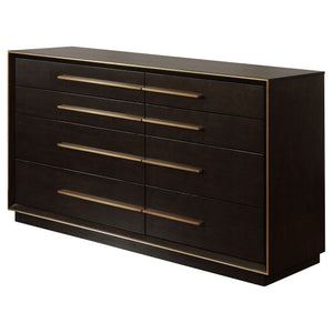 English Elm Prescott Smoked Peppercorn Nine-Drawer Dresser with Retro Flair, Mitered Trim & Elongated Metal Pulls (70") B062P375998
