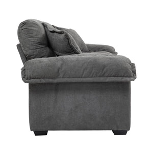 English Elm 84" Chenille Sofa Loveseat with Memory Foam & Pocket Springs, Plush Dual-Layer Comfort, Sturdy Frame Grey W676S00013