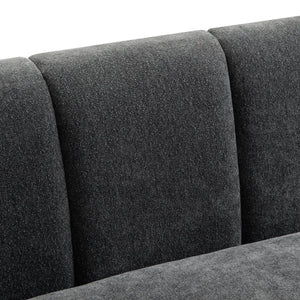 English Elm Modern Chenille Loveseat with Pocket Spring Support for Apartment Living Rooms Dark Grey N763S000070R