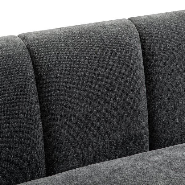 English Elm Modern Chenille Loveseat with Pocket Spring Support for Apartment Living Rooms Dark Grey N763S000070R