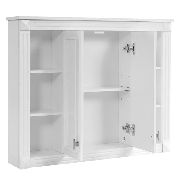 English Elm 36'' Wall Mounted Bathroom Cabinet White Wood Soft Close Double Door Storage N710P358584K