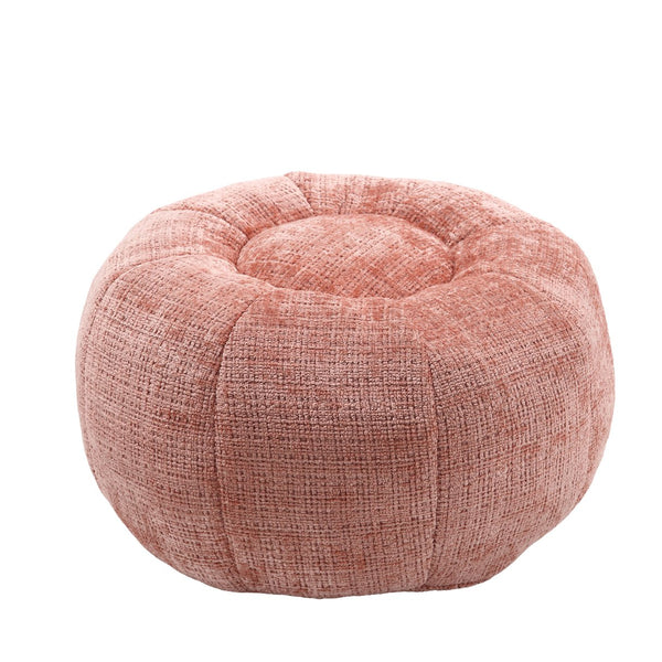 English Elm UNITED Cloud-Luxe Chenille Memory Foam Bean Bag Chair with Ottoman and Pillow for Ultimate Comfort Pink W1568P361686