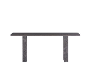 Sunpan Rebel Console Table - Modern Minimalist Design with Grey Marble Base and Charcoal Oak Wood Finish