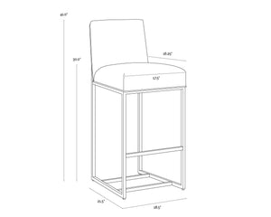 Sunpan Joyce Modern Barstool with Gold Stainless Steel Frame – Stylish Seating for Your Bar Area Cube Black