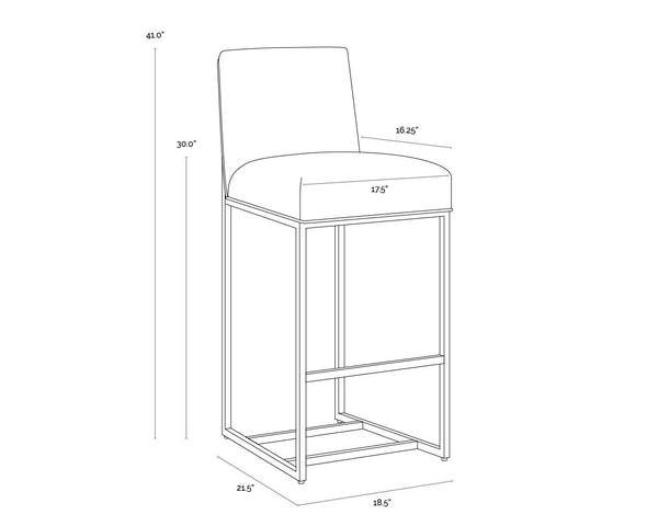 Sunpan Joyce Modern Barstool with Gold Stainless Steel Frame – Stylish Seating for Your Bar Area Cube Black