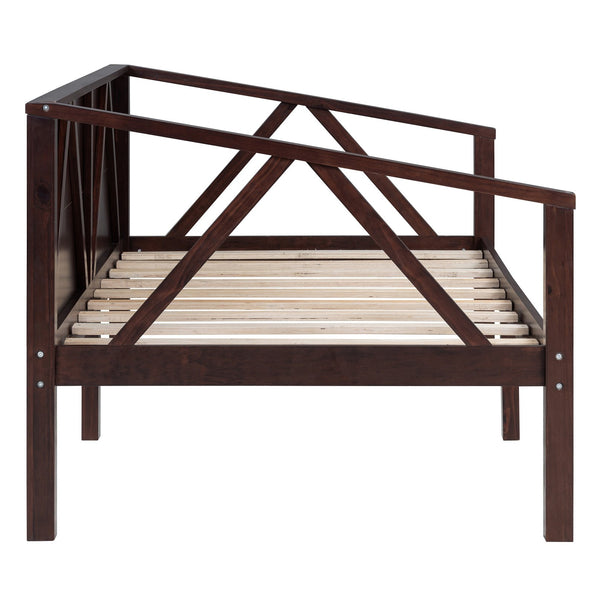 English Elm Twin Daybed Frame Solid Pine Sofa Bed for Guest Room Studio or Teen Bedroom Espresso N708P266719P
