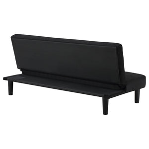 English Elm Boston Armless Tufted Convertible Sofa Bed - Compact Black Upholstered Frame, Cozy Guest Seating and Lounging Space for Small Living Rooms B062P354048