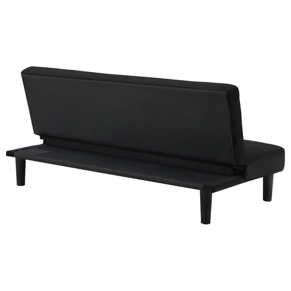 English Elm Boston Armless Tufted Convertible Sofa Bed - Compact Black Upholstered Frame, Cozy Guest Seating and Lounging Space for Small Living Rooms B062P354048
