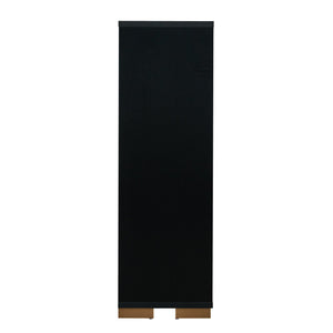 English Elm Steeler Bold Six Drawer Chest Black Laminate Gold Hardware Bedroom Storage B078P497913