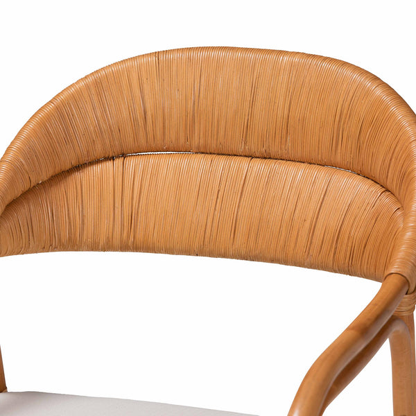 English Elm Modern Woven Rattan Accent Chair Openwork Lattice Frame for Sunroom or Bedroom B2750P420417