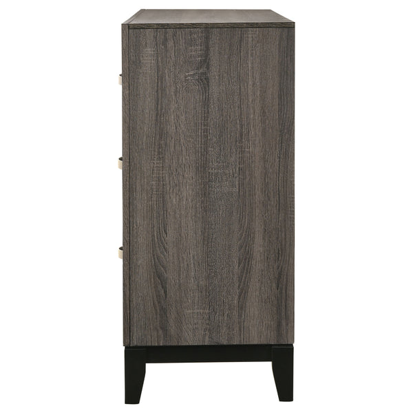 English Elm Cabrillo Grey Oak 6-Drawer Dresser with Nickel Pulls, Two-Tone Finish & Smooth Glide Storage Solution B062P375553