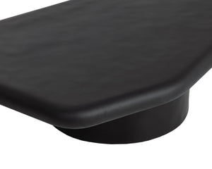 Sunpan DETTI Coffee Table - Large Matte Black Concrete, Sculptural Design for Modern Indoor & Outdoor Spaces 112619