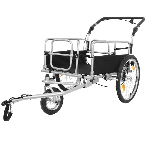 English Elm 3-in-1 Convertible Bike Cargo Trailer Steel Frame 110lb Capacity with Suspension W2932P289394