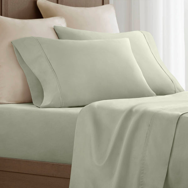 English Elm 4 Pieces Sage Queen Sateen Sheet Set – Luxurious 100% Egyptian Cotton For Ultimate Comfort & Style B035P381328