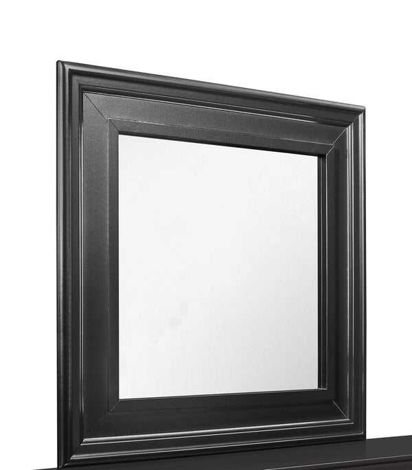 English Elm SHAKER Crocodile Metallic Grey Mirror for Pompei Dresser — Large Beveled Glass, Solid Wood/MDF Frame B201P215902