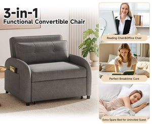 English Elm Christopher Knight Home® - (Old 3-in-1 Convertible Sleeper Sofa Bed with Pillow & Pocket, Compact Loveseat with Pull-Out Bed and Wheels Grey N765P34284849G