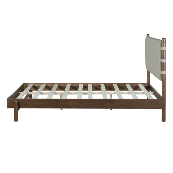 English Elm Christopher Knight Home® - Premium Rubber Wood Platform Bed Frame - Stylish Queen Bed With Elegant Headboard In Walnut & Grey N770P288638D_N770P288639D