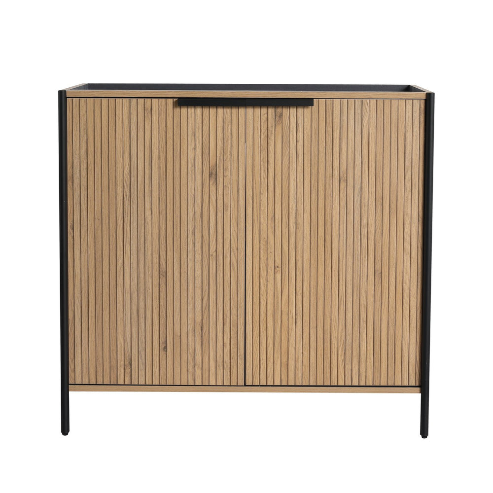 English Elm 36" Freestanding Bathroom Vanity Modern 36 Inch Plywood Cabinet with Soft-Closing Hinges & Shelf W999P251007