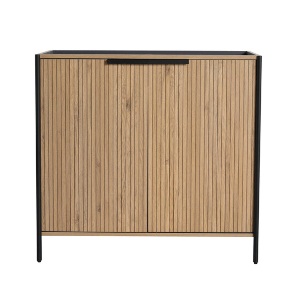 English Elm 36" Freestanding Bathroom Vanity Modern 36 Inch Plywood Cabinet with Soft-Closing Hinges & Shelf W999P251007