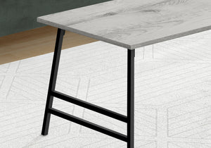 English Elm Coffee Table, Rectangular Accent With Grey Laminate Top & Black Metal Base - Modern Living Room Centerpiece B2710P219432