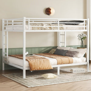 English Elm Metal Queen-Over-Queen Bunk Bed For Teens & Adults | Space-Saving, Durable, Noise-Reducing Design W1580S00122
