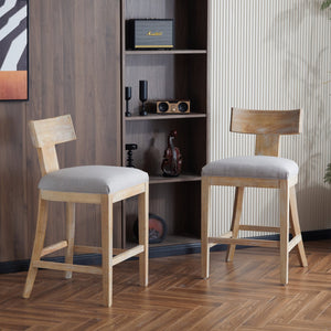 English Elm 27" Armless Counter Stools Set of 2 Padded Rubberwood Kitchen Island Seating N780P403744P