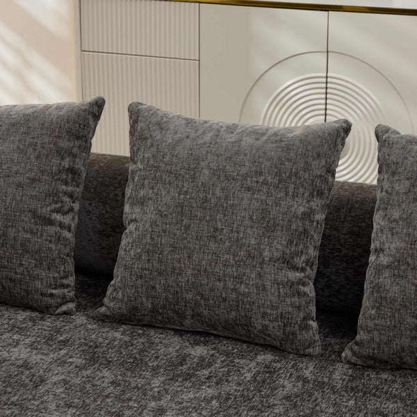 English Elm Comfy Convertible Folding Mattress Couch with Chenille Comfort, Space-Saving Floor Sofa Bed 3-Tier Gray W1143P364840