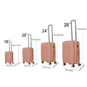 English Elm 6-piece Hard Shell Spinner Luggage Set Expandable Polypropylene with Combo Lock Rose Gold T3292P329374