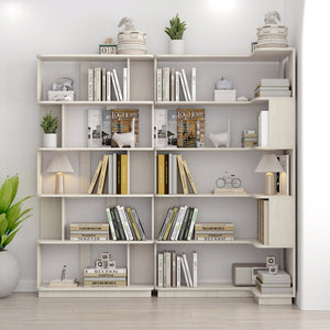 English Elm 90 Cm Modular Corner Bookcase Set Two Units White Oak Finish Home Office Display W2899S00013