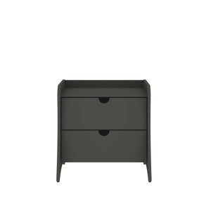 English Elm Coney 20" Nightstand with 2 Soft-Glide Drawers and Curved Panel Legs — Sleek Modern Bedroom Storage Charcoal grey B365P398136