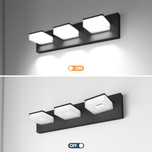 English Elm Led Modern Bathroom Vanity Light Fixture – 3-Light Matte Black With Dimmable Cool White Illumination W2312P374938